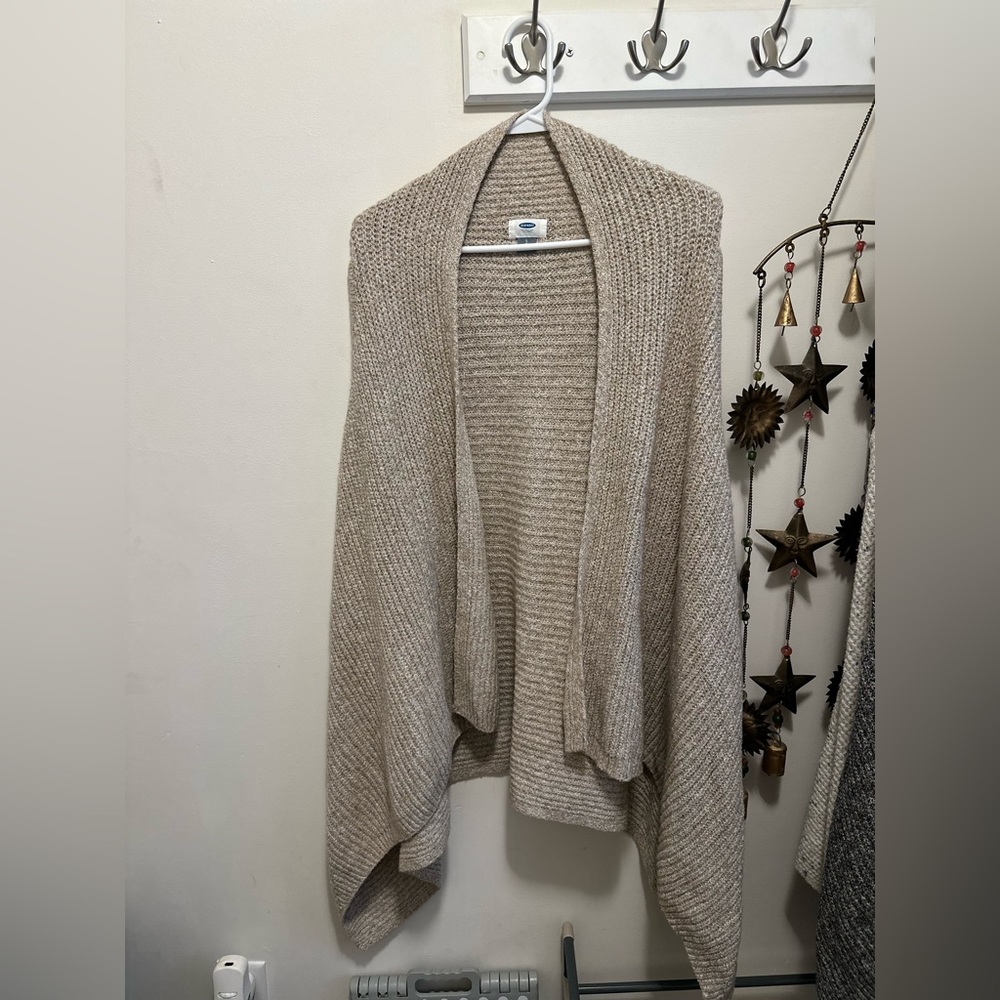 Old Navy Textured Drape-Front Sweater Vest, Oatmeal Heather